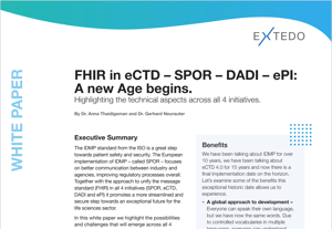 EXTEDO FHIR in eCTD - SPOR - DADI - ePI - A new Age begins