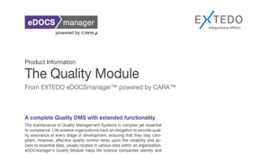  eDOCSmanager Quality Module