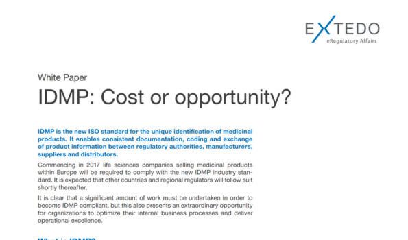 EXTEDO IDMP Cost or Opportunity