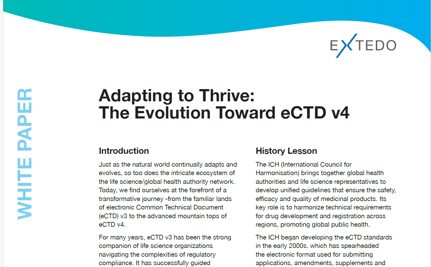 White Paper: Adapting to Thrive: The Evolution Toward eCTD v4