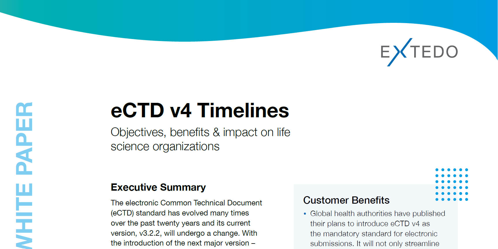 White Paper: eCTDv4 Timelines: Objectives, benefits & impact on life science organizations