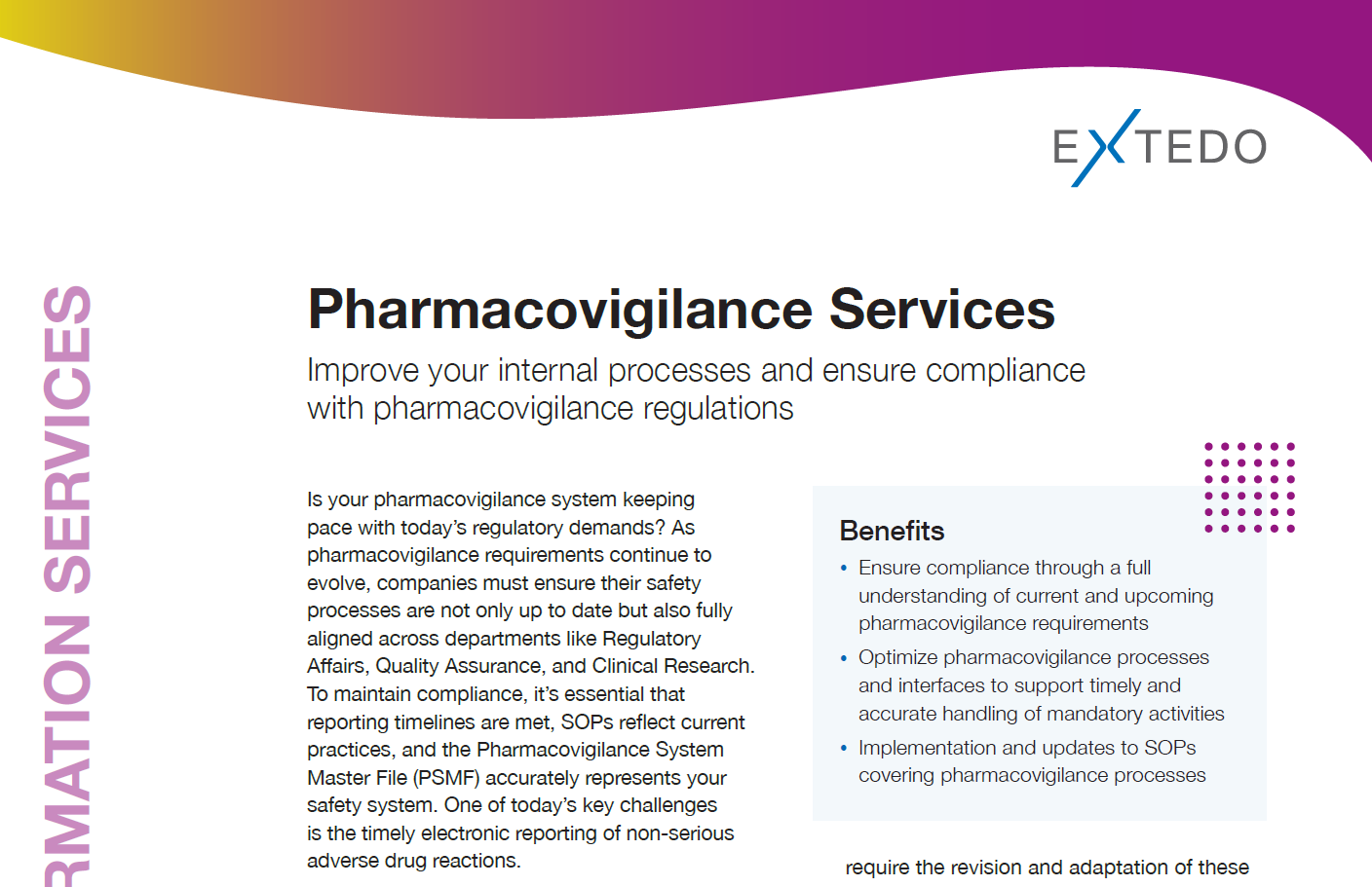 Pharmacovigilance Service Information